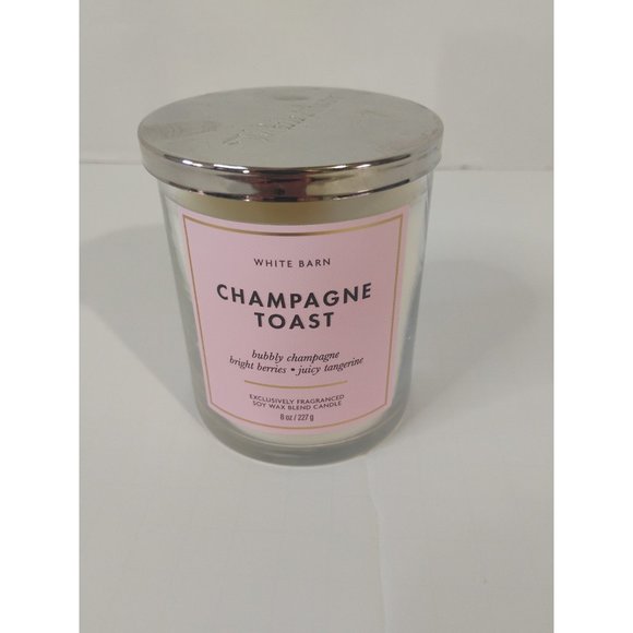 Bath & Body Works Single Wick Candle Jar 8 oz Champage Toast New - Picture 3 of 7